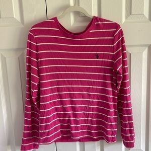 Ralph Lauren Sport pink striped long sleeved tshirt. Xl